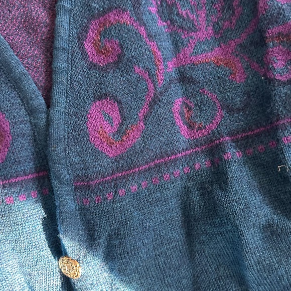 Pendleton Teal and Violet Women's Cardigan - Picture 3 of 3